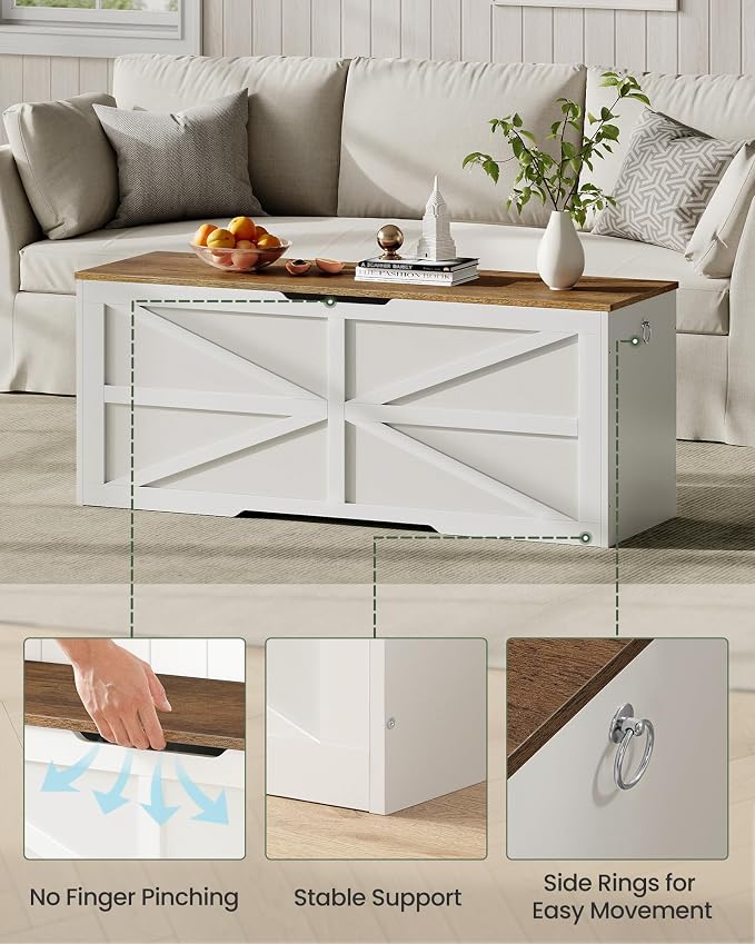 CHOEZON Storage Chest, 47.2" Wooden Storage Trunk, Modern Storage Bench - Image 6