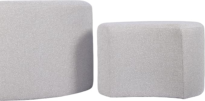 Upholstered Round Nesting Coffee Tables Set of 2 - Image 8