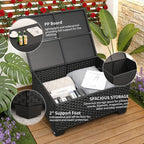 Rattaner Patio Wicker Furniture Set 6 Pieces Outdoor HDPE Wicker Conversation - Image 8