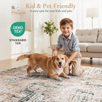Rugflix 8x10 Area Rugs for Living Room, Washable Brown Grey Large Rug | Machine - Image 6