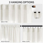 Neutral Linen Curtains 63 Inch Length - Image 2
