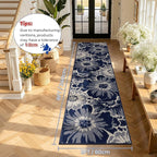 Findosom Hallway Runner Rug 2x8, Non Slip High-Low Textured Floral Washable - Image 2