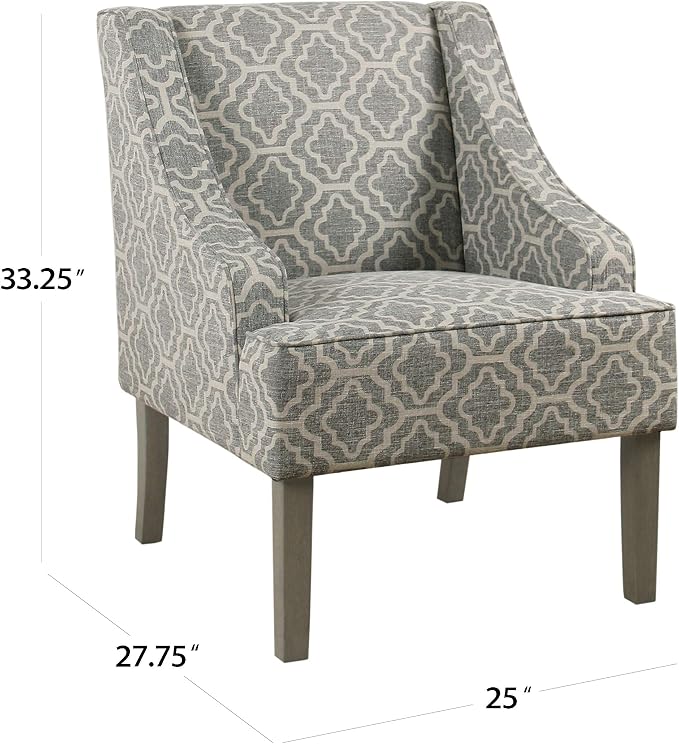 Homepop Home Decor | Upholstered Classic Swoop Arm Accent Chair | Accent Chairs - Image 2
