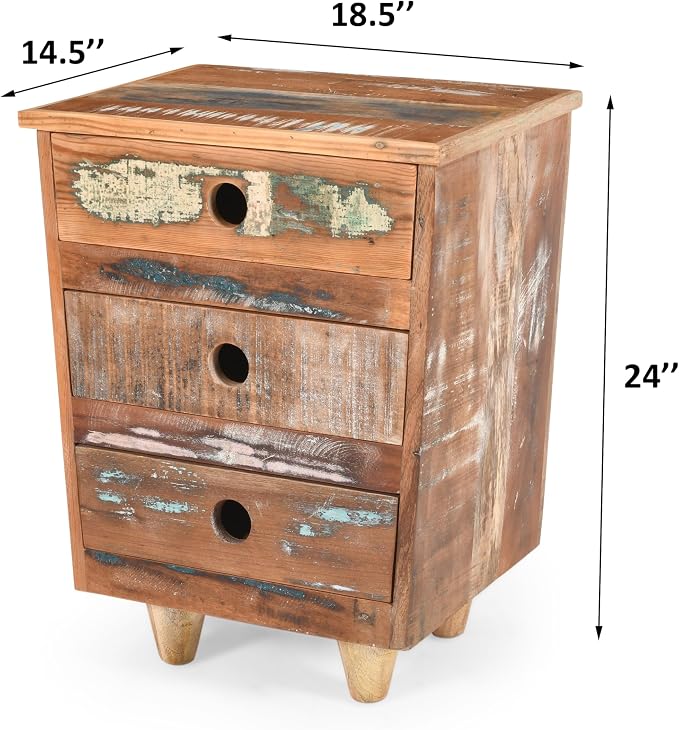End Table Recycled Wood Nightstand, Side Table - Image 2