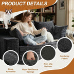 Loveseat Sofa Bed, Convertible Silky Velvet 5-in-1 Foldable Boneless Sleeper - Image 4