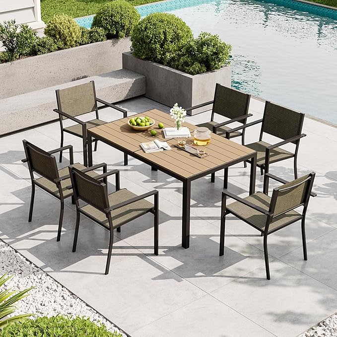 Aoxun 7-Piece Patio Table and Chairs Set by Aoxun
