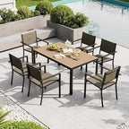 Aoxun 8-Piece Patio Table and Chairs Set & 15ft Patio Umbrella - Image 2