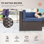 Outsunny 7 Piece Patio Furniture Set, Wicker Outdoor Sectional Sofa Set - Image 4