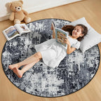 RELEANY Washable Area Rugs 4ft Non-Slip Modern Abstract Soft by RELEANY