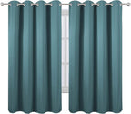 Sea Teal Blackout Curtains 66 x 63 Inch Length/Set of 2 Curtain Panels/Thermal - Image 2