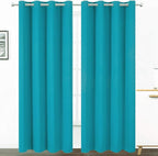 Teal Thermal Blackout Curtains/52 x 95 Inch/Set of 2 Panels Room Darkening by Lemomo