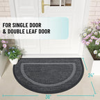 OLANLY Half Circle Front Door Mat Outside 35x23 All-Season Rubber Doormat | Grey - Image 2