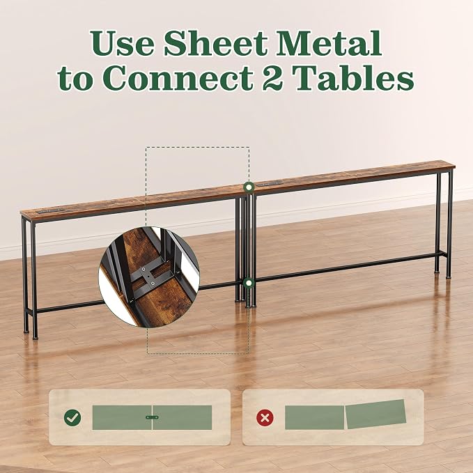 SUPERJARE 102.4 Inch Sofa Table - Image 9