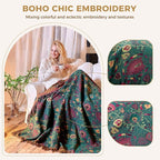 LUTBM Boho Throw Blanket for Bed 100% Cotton Soft Lightweight Quilt Home Decor - Image 3
