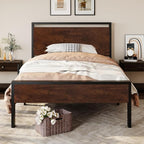 SHA CERLIN 14 Inch Twin Size Metal Platform Bed Frame - Image 3
