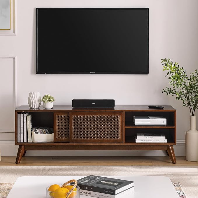 LKTART Boho Mid Century TV Stand, Media Console by LKTART