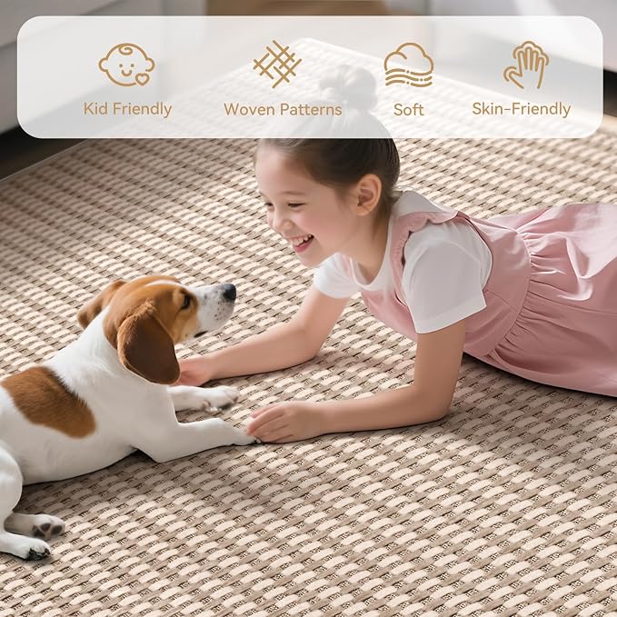 Entryway Runner Rug Indoor Door Mat Non Slip Washable Brown 2x4 ft | Boho Soft - Image 4
