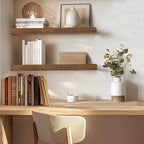 Rustic Brown Floating Shelves for Wall，24in Wall Mounted Display Ledge Shelves - Image 5
