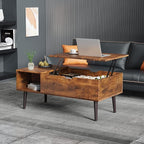 Sweetcrispy Wood Coffee Table Lift Top Coffee Tables - Image 2