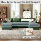U Shaped Modular Sectional Sofa, Cloud Couch - Image 4