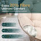 Bme Metal Oversized Swivel Papasan Chair, Living Room Chair - Image 4