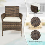 GarveeLife 3 Piece Patio Furniture Set, Rattan Outdoor Furniture - Image 3