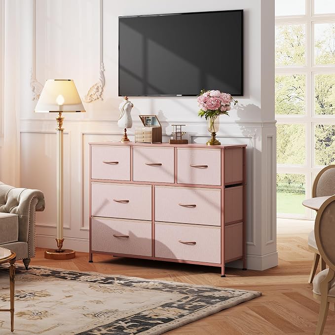 WLIVE 7 Drawer Dresser TV Stand, Entertainment Center, Media Console Table - Image 4