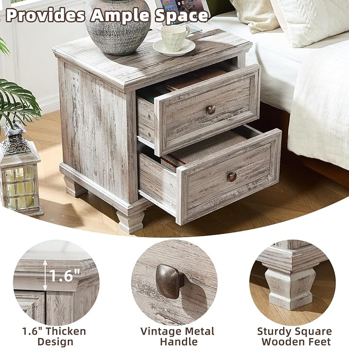 SAVOR LIFE Farmhouse Nightstand - Image 5