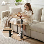Faesun C Table End Table Adjustable Height, 360°Swivel TV Tray Table - Image 7