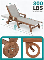 SERWALL Textilene Patio Chaise Lounge Chair, 5 Positions Adjustable Outdoor - Image 2
