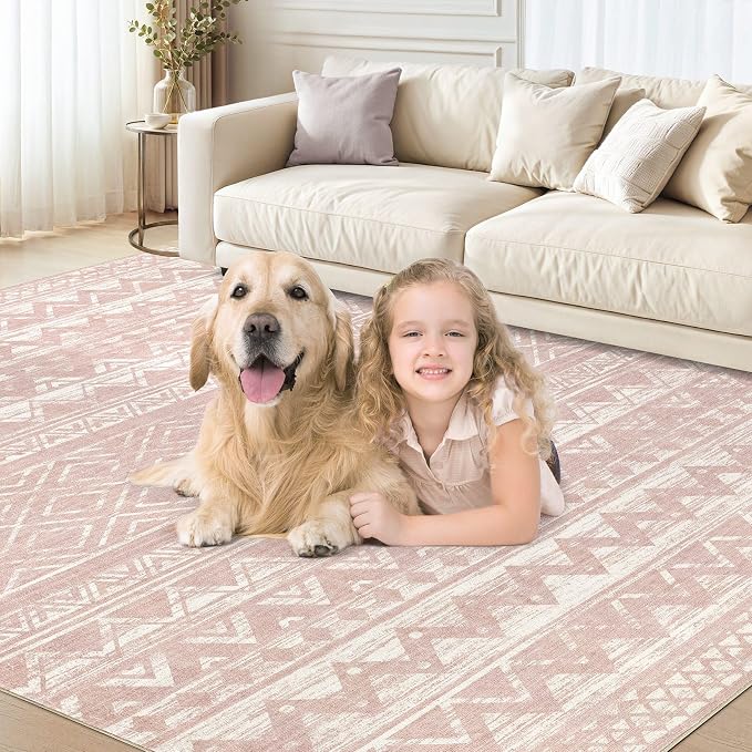 cotiled Boho 9x12 Area Rug for Living Room: Large Moroccan Washable Rug | Solve - Image 9