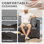 CHABATREE 7pcs Outdoor Patio Furniture Sets, Rattan Conversation Sectional Set - Image 3