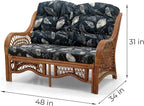 Malibu Lounge Loveseat Sofa Natural Rattan Wicker Handmade Design, Colonial - Image 2