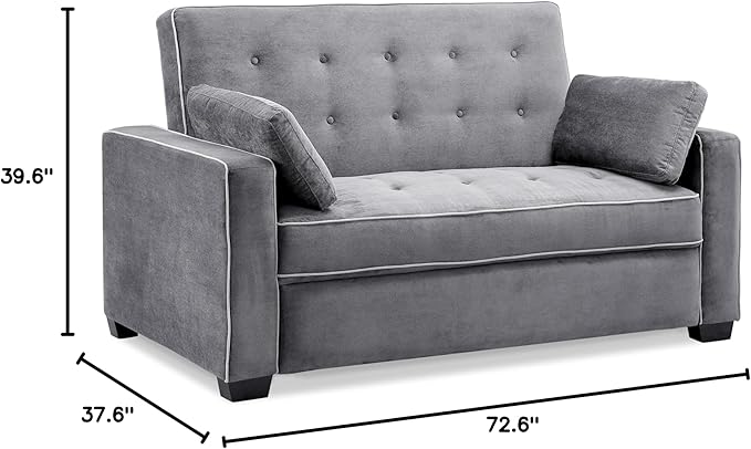 Serta Ainsley 72.6" Convertible Sleeper Sofa, Queen Size, Dreamcoil Comfort - Image 3