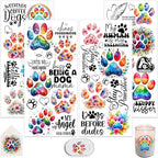4 Sheets Rub on Transfers for Crafts, Paw Prints Furniture Transfers for Wood by Dorsbaby