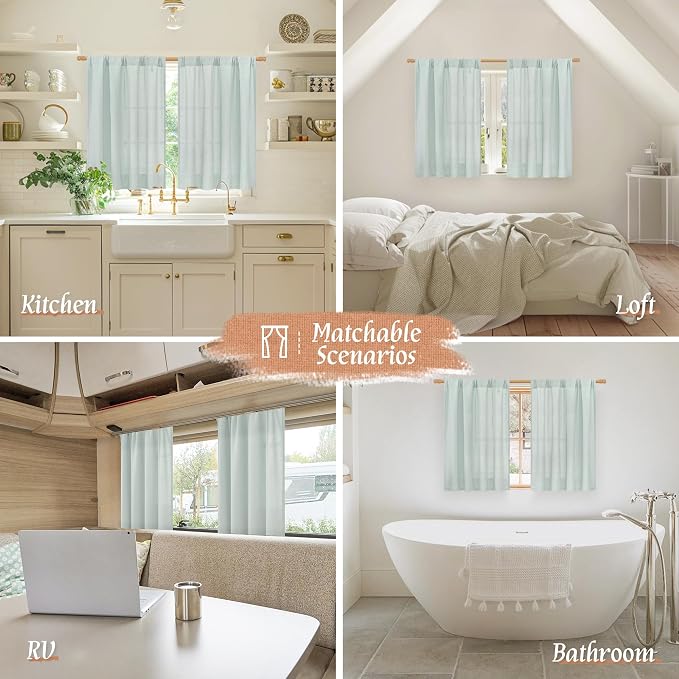 54 Inch Short Window Linen Curtains - Image 6