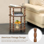 MaxSmeo Side Table, 3-Tier Small End Table, Modern Oval Night Stand Accent Table - Image 5