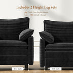 Vesgantti 74" Cloud Couch for Living Room, 2 Seaters Deep Seat Sectional - Image 4