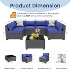 8 Piece Outdoor Patio Furniture Set, Outdoor Sectional Furniture, Rattan & - Image 7