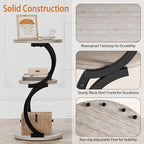 JUSTOGO Small Round Side Table, 3-Tier End Table - Image 5