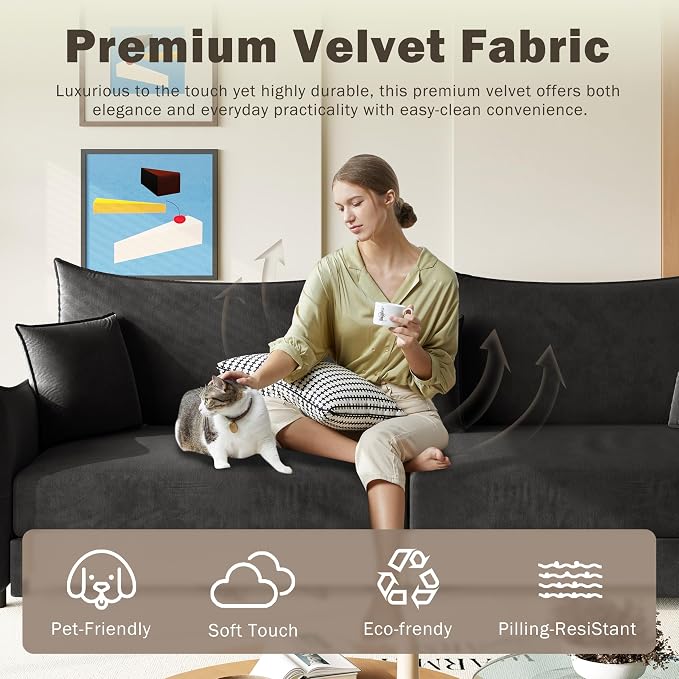 KEIKI 81.9" Sleeper Sofa, 3-in-1 Pull Out Couch Bed - Image 4
