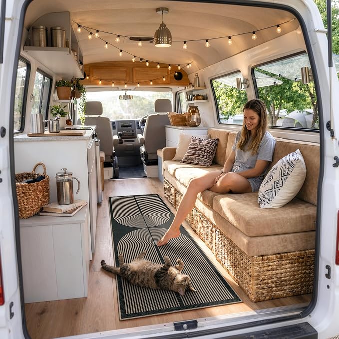 Lahome Enfys Modern Rainbow Hallway Runner Rug, 2x6 Washable Easy Jute Rugs - Image 7