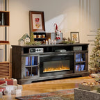 70" Fireplace TV Stand, Modern Entertainment Center - Image 2