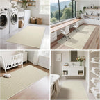 Kitchen Runner Rug Mat Non Slip Hallway Runner Washable Beige 2x6 ft | Boho - Image 8
