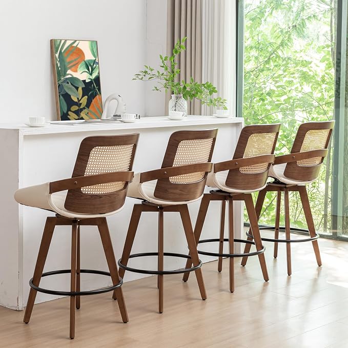 Set of 3 Mid Century Modern Counter Stools - Image 6