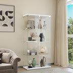 Display Cabinet with Glass Door and Lock, 4-Shelf Curio Cabinets with 5mm - Image 3