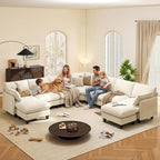 Ihanherry 141" Oversized V-Shaped Modular Sectional Couch, 9-Seater Cloud Sofa - Image 2
