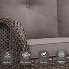 Belord 6 Pieces Wicker Patio Conversation Sets - Image 4