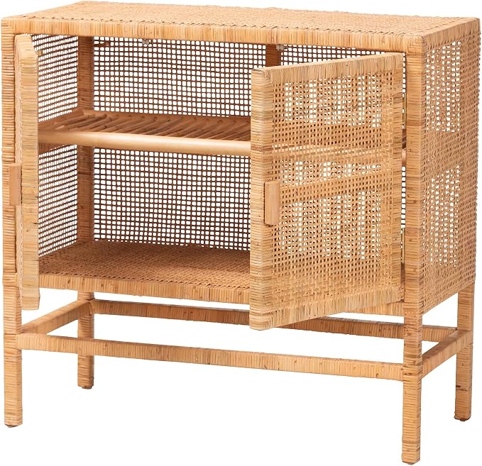 Bali & pari Vivan Natural Rattan Storage Cabinet - Image 3