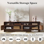 AMERLIFE 70" Fluted Wood TV Stand - Image 4